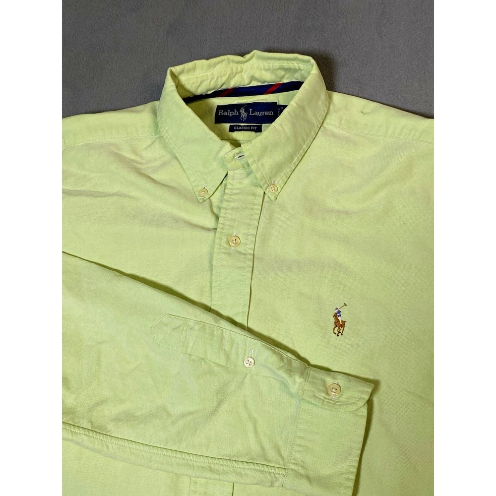Vintage Ralph Lauren Button Down Oxford Long Sleeve shirt Flesh Pony Men's Med
